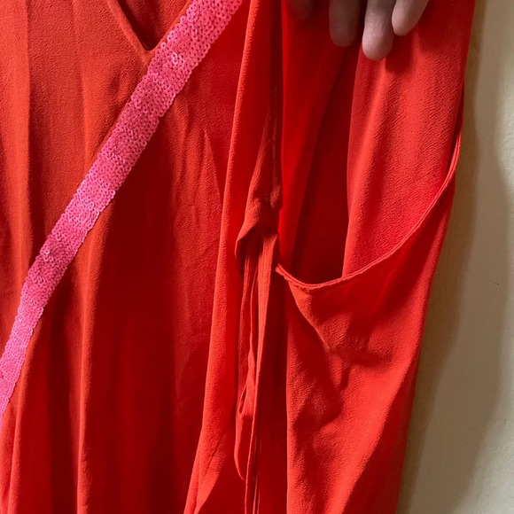 Sass & Bide Mini Dress Red w Pink Sequins Color block Party Dress - Picture 5 of 8